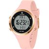 caprock Orologio digitale da donna con display a LED, impermeabile fino a 5 atm, orologio sportivo da donna, orologio sportivo con sveglia/cronometro/luminoso/conto alla rovescia