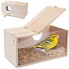 QYRDBGY Casetta per uccelli in legno massello trasparente, per pappagalli, esotici e uccelli ornamentali (19,5 x 12 x 12 cm)