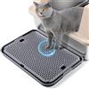 Bartuke Grande Gatto Litter Box Tray Ramp Mat, 42x30CM Gatto Step Scale, Catcher lettiera per automatico autopulente Robot lettiera per gatti, ideale per i gattini e gatti anziani (Grigio scuro)