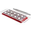 Marcato Ravioli Tablet, Stampo per Ravioli Forme per Ravioli, Powder Rosso, Alluminio Anodizzato, Mattarello Incluso, 20x10x2 cm, Preparazione Facile, Design Elegante