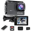 Apexcam M90 Action Cam 4K60FPS 64MP Con 128GB Scheda WIFI EIS Sport Camera Touchscreen Fotocamera subacquea 40m Impermeabile 8X Zoom 2,4G Telecomando 2x1350 mAh Batterie Set di Accessori