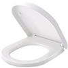 Himimi Sedile WC, HIMIMI Copriwater Universale D Forma con Abbassamento Automatico, Montaggio Rapido a 2 Bottoni e Aggiustabile Cerniere in Acciaio Inox, Tavoletta WC con Facile da Installare e Pulire