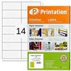 Printation Etichette Adesive Bianche 95 x 40 mm - 350 Etichette per Indirizzi, 14 Etichette per Foglio A4, 25 Fogli Adesivi A4 Stampabili, Ideali per Stampa Etichette Adesive - Etichette bianche 95x40