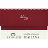 PUREPAPER Planning Settimanale 2026 - da Tavolo - Scrivania - Gennaio Dicembre - 30x14, ROSSO
