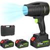 Blumway Soffiatore per foglie senza fili con batteria, soffiatore per la cura del prato, soffiatore manuale, 21 V x 2 batterie soffiatore elettrico per cortile/prato, spolverare, bolle di foglie