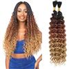 BLTYXT Deep Wave Bulk Hair 24 Inch 6 Bundles Synthetic Braiding Hair Curly Crochet Hair Boho Braids Natural Color for Hair Extensions (T1B-30-27, 24 Inch（6 Bundles）)