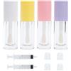 APOMOONS 4 Pezzi Lucidalabbra Fai da Te, Set di per Contenitore per Lucidalabbra con 2 Siringhe in Plastica, Riempire Bottiglie di Balsamo per Labbra Trasparenti