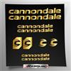 Stickersland Kit adesivi compatibile con telaio Cannondale V2 MTB Mountainbike e casco | decals sticker Decalcomanie bici scritte loghi | Stickersland® (Oro Lucido Metallizzato)