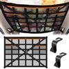 EZVEZS Rete Portaoggetti Auto 90×65cm, Deposito Bagagli Net Soffitto con Cinghie a Croce Regolabili e 3 Tasche con Cerniera, Universale Tetto Interno Borsa Rete Compatibile con SUV, Jeep, Furgoni e Camper