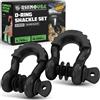 Rhino USA Grilli D-Ring Clevis 19mm (2 Pezzi) - 18.983kg Resistenza Rottura | Grillo Robusto 19mm con Perno 22mm per Cinghia di Traino, Verricello e Recupero 4x4 Fuoristrada. Nero