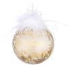 BIZZOTTO Addobbo Sfera Pallina di Natale con Piume 10cm Oro Vetro