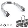 DIYCUT 30 cm Prolunga Rubinetto in Acciaio Inox, Rompigetto Rubinetto Cucina Girevole a 360°, Aeratore Rubinetto, con Adattatori e Connettori Filettati Maschio e Femmina, per Bagno, Hotel, Cucina