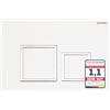 FEINER Piastra per WC [bianco lucido/cromato] - Compatibile con Geberit Sigma serie UP300 & UP320 doppio lavello, misura 24,5 × 16,4 cm - non compatibile con Delta, Omega, Basic, BP