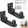 ShengBiLong Guida per Porta Scorrevole, Guida a Pavimento Per Porta Scorrevole Guida Del Pavimento a Rullo Guida a Pavimento Regolabile per Porte di Fienile, Porte Scorrevoli, Viti Incluse (2PCS Nero)