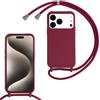 Belzsxy Cover per iPhone 17 Pro con Cordino, Custodia con Laccio Collana Tracolla Collo Liquido Silicone Antiurto TPU Antiurto AntiGraffio Case,Rosso