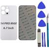 Peixiong Sostituzione del coperchio del vetro posteriore 14 Pro Max per iPhone 14 Pro Max Sostituzione del vetro posteriore posteriore da 6,7 '' con kit di strumenti di riparazione