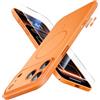 JUESHITUO Cover Ultra Sottile per iPhone 17 Pro Compatibile con Magsafe [Protezione Lente e Pulsante della Fotocamera][Antipolvere, Ultraleggera, Custodia Protettiva] - Arancione