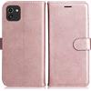 DENDICO Cover per Galaxy A03, Premium Portafoglio PU Custodia in PU Pelle, Flip Libro TPU Bumper Caso per Samsung Galaxy A03, Rosa