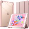 JETech Custodia per iPad 9,7 Pollici (6a/5a Generazione, 2018/2017) con Portapenne, il Involucro Posteriore Chiaro Trasparente Supporto Cover Sottile per Tablet Antiurto (Oro Rosa)