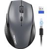 TECKNET PRO Mouse Wireless, Mouse Wireless Silenzioso Ericaricabile, 6400 DPI Topo Ottico Ergonomico Regolabile per laptop, Mac, PC, Windows