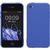 kwmobile Custodia Compatibile con Apple iPhone 4 / 4S Cover - Back Case per Smartphone in Silicone TPU - Protezione Gommata - blu baltico