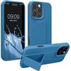 kwmobile 1x Custodia Compatibile con Apple iPhone 16 PRO Max - Cover Supporto Dita - Back Case per Smartphone - Protezione Gommata Blu Indaco