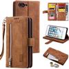 UEEBAI Custodia per iPhone 7 Plus/iPhone 8 Plus, Portafoglio in Pelle PU Retro Antiurto Flip Cover Antiurto con Slot per Schede Funzione Stand Chiusura Magnetica - Castano