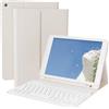 GKABXY Custodia per tastiera per iPad 9/8/7ª generazione (10,2 pollici, 2021/2020/2019), tastiera Bluetooth intelligente magnetica rimovibile, con portapenne, colore: Bianco