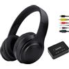 Nightwooolf Cuffie TV Wireless con ANC Ibrido per Anziani, Trasmettitore 5-in-1 (Ottico/Coassiale/RCA/USB/AUX), Nessun Ritardo Audio, Voce Chiara, Compatibili con TV/PC
