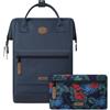 Cabaïa - Zaino Adventurer Reykjavik - Maxi 23L - Idrorepellente - scomparto per PC fino a 15″ - 2 tasche intercambiabili - Vegan certificato - Zaino da viaggio, lavoro e scuola - Blu
