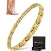 MagnetRX® Cavigliera Magnetica Terapeutica ad Alta Potenza da Donna - Bracciale da Caviglia da Donna in Titanio - Cavigliera da Uomo con 34 Magneti Terapeutici (Oro)