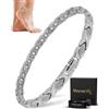 MagnetRX® Cavigliera Magnetica Terapeutica ad Alta Potenza da Donna - Bracciale da Caviglia da Donna in Titanio - Cavigliera da Uomo con 34 Magneti Terapeutici (Argento)
