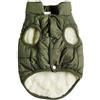 JoyDaog Giacca per cani calda foderata in pile a 2 strati, per cuccioli, invernale, freddo, morbido, antivento, per cani di piccola taglia, verde, M