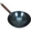 Locadence Padella Wok, Wok Cinese Tradizionale Antiaderente in Ferro Raffinato con Manico Singolo, Padella Cinese a Fondo Tondo per Casa, Ristoranti, Hotel, Cottura su Piano Cottur (34cm)