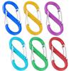 Tinkber 6 Moschettoni A Doppia Clip A Forma di S, Moschettone Piccolo A Forma di S, Moschettone con Chiusura Ad Anello A S, per la Famiglia, Escursionismo All'aperto, Campeggio - 6 Colori