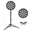 GT GETCO TECH Bersaglio per freccette con supporto, 86-188 cm, regolabile in altezza, bersaglio da 46 cm, robusto tre piedi, design portatile con 6 freccette per viaggi, casa, pub o giochi all'aperto
