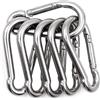 Yuknees 6 Pezzi Moschettoni Acciaio Inossidabile 304,Moschettone Portachiavi,Forma D Moschettone,Portachiavi Piccolo, Moschettoni Zaino Trekking,per Campeggio/Trekking/Zaino-Capacità di Carico Fino a 70 kg-M6