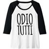 LUMOMIX Donna Magliette Donna Manica Lunga Divertenti Ironiche Odio Tutti Maglia con Maniche Raglan