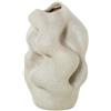 DRW Vaso da tavolo con forma irregolare in resina beige sabbia 41x28,5x26 cm
