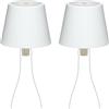 LA VILLE LUMIÈRE kit da 2 X MarieB Lampada LED Wireless, Ricaricabile e Dimmerabile, Abat-Jour per Interno/Esterno, 48h Autonomia, 3 Temperature di Luce, Alluminio, LVL(Solid White)
