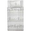 PENSIERI DELICATI Parure Copripiumino Singolo 100% Cotone, Completo di Sacco 155x200cm e 1 Federa 52x82cm, Made in Italy, Copripiumino Lavabile In Lavatrice A 40°, Fantasia Gufetti Verde