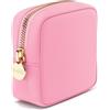 Embla Borsa per cosmetici - Borsa da viaggio per trucchi, beauty case carino organizer per trucchi, sacchetti in nylon con cerniera, portamonete rosa nero, borsa portaoggetti per cosmetici, borse per