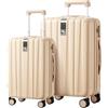 Hanke 20/29 Inch Carry On Luggage Sets 2 Piece Hard Shell Suitcases with Spinner Wheels Extra Large Travel Luggage Rolling Suitcase for Travel Nestable Storage（Cuba Sand）