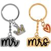 GRUSS & CO Coppia di portachiavi con motivo matrimonio | set regalo con 2 ciondoli figurati su carta regalo | regalo di nozze per coppie, per due, multicolore, Länge 7 cm, Motivo Mr. & Mrs.