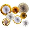 YUNZHISHIYE Set Di Decorazioni Per Ventagli Carta, Decorazione Natalizia Messicana, Adatto Per Feste, Matrimoni, Natale, Ringraziamento, Halloween, Riutilizzabili E Multiuso,Set Di 8 Pezzi In Oro