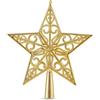 TK Gruppe Timo Klingler Puntale a forma di stella per albero di Natale, ornamento dorato per abete natalizio (Ornamento a stella in oro)