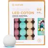 GuirLED - Ghirlanda luminosa con sfere in cotone LED USB, controllo vocale - Amazon Alexa & Google Assistant - Programmabile all'infinito - Adattatore CA 2xUSB incluso - 24 Sfere da 2,4m - Bebe