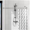 Mirooyu Asta per tenda da doccia a forma di L, regolabile, con 12 anelli e supporto da soffitto per vasca da bagno/bagno, montaggio a fori richiesto (argento, 60-130 cm x 60-130 cm)