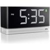 Braun Sveglia digitale display LED extra large, zona touch per snooze, impostazione rapida, luce notturna regolabile, allarme acustico, colore nero, modello BC27B
