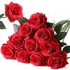 Nubry Artificial Silk Rose Fiore Fiore di seta artificiale Singolo stelo Rose Finta Lifelike per matrimonio Bouquet floreale Organizzazioni floreali Home Party Decorazione centrotavola, 10pcs (Rosso)